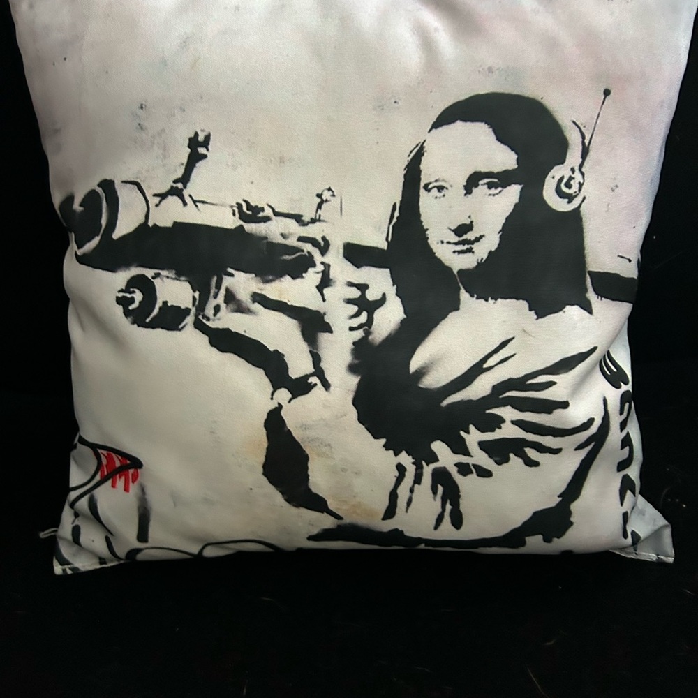 Banski Art Throw Pillows